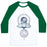 Virgin Teez  Baseball Tee Unisex Classic Baseball Tee / x-small / White/Dark Green AUM AND LOTUS UNISEX CLASSIC BASEBALL TEE