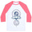 Virgin Teez  Baseball Tee Unisex Classic Baseball Tee / x-small / White/Neon Pink AUM AND LOTUS UNISEX CLASSIC BASEBALL TEE