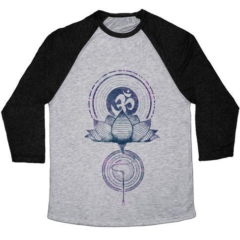 Virgin Teez  Baseball Tee Unisex Tri-Blend Baseball Tee / small / Athletic Gray / Black AUM AND LOTUS UNISEX TRI-BLEND BASEBALL TEE