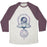 Virgin Teez  Baseball Tee Unisex Tri-Blend Baseball Tee / small / Oatmeal / Maroon AUM AND LOTUS UNISEX TRI-BLEND BASEBALL TEE