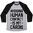 Virgin Teez  Baseball Tee Unisex Tri-Blend Baseball Tee / small / Athletic Gray / Black AVOIDING HUMAN CONTACT IS MY CARDIO UNISEX TRI-BLEND BASEBALL TEE