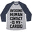 Virgin Teez  Baseball Tee Unisex Tri-Blend Baseball Tee / small / Athletic Gray / Navy AVOIDING HUMAN CONTACT IS MY CARDIO UNISEX TRI-BLEND BASEBALL TEE