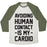 Virgin Teez  Baseball Tee Unisex Tri-Blend Baseball Tee / small / Oatmeal / Moss AVOIDING HUMAN CONTACT IS MY CARDIO UNISEX TRI-BLEND BASEBALL TEE