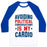 Virgin Teez  Baseball Tee Unisex Classic Baseball Tee / x-small / White/Blue AVOIDING POLITICAL CONVERSATIONS IS MY CARDIO UNISEX CLASSIC BASEBALL TEE