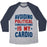 Virgin Teez  Baseball Tee Unisex Tri-Blend Baseball Tee / small / Athletic Gray / Navy AVOIDING POLITICAL CONVERSATIONS IS MY CARDIO UNISEX TRI-BLEND BASEBALL TEE