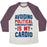 Virgin Teez  Baseball Tee Unisex Tri-Blend Baseball Tee / small / Oatmeal / Maroon AVOIDING POLITICAL CONVERSATIONS IS MY CARDIO UNISEX TRI-BLEND BASEBALL TEE