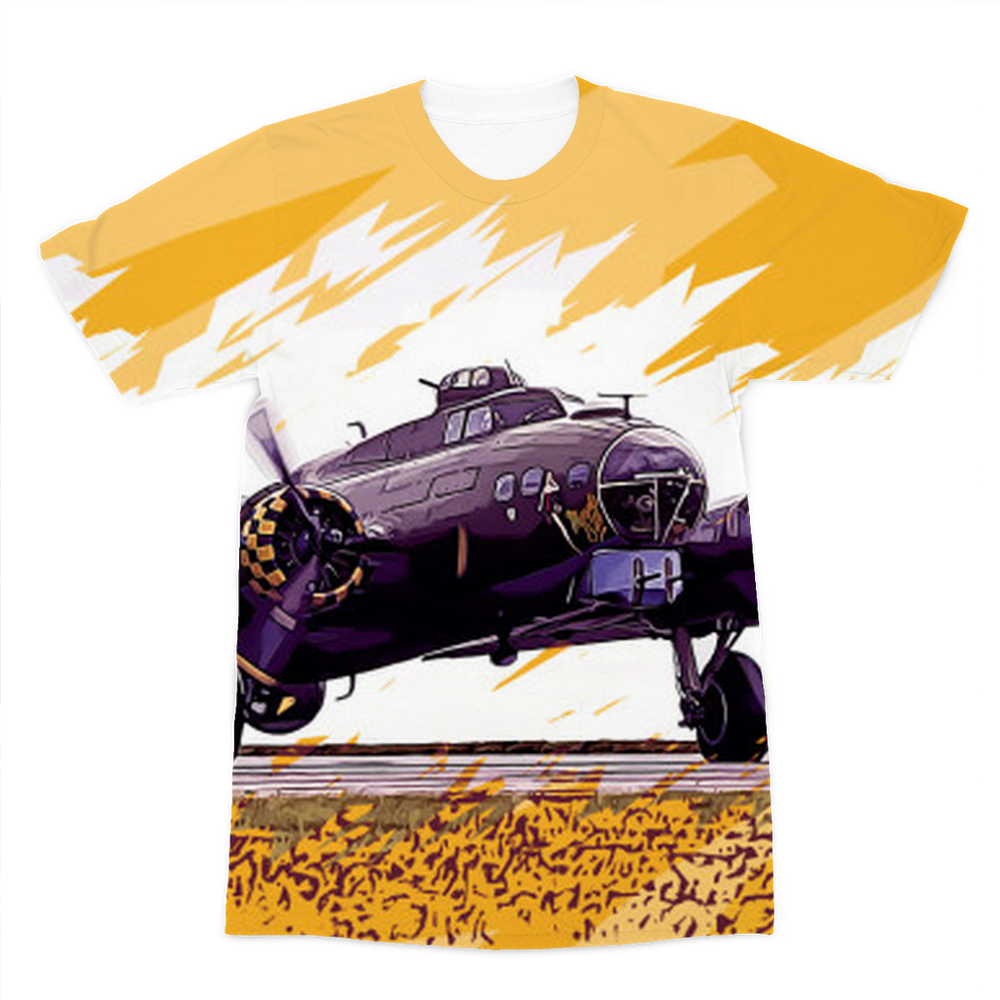 VIRGIN TEEZ Sublimation T shirt XS B-17 Flying Fortress Premium Sublimation Adult T-Shirt