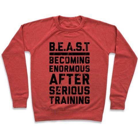 Virgin Teez  Pullover Crewneck Sweatshirt / x-small / Heathered Red B.E.A.S.T CREWNECK SWEATSHIRT