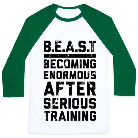 Virgin Teez  Baseball Tee Unisex Classic Baseball Tee / x-small / White/Dark Green B.E.A.S.T UNISEX CLASSIC BASEBALL TEE