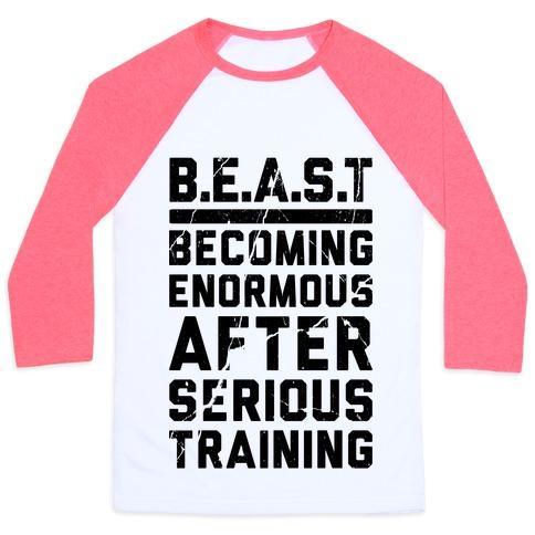 Virgin Teez  Baseball Tee Unisex Classic Baseball Tee / x-small / White/Neon Pink B.E.A.S.T UNISEX CLASSIC BASEBALL TEE