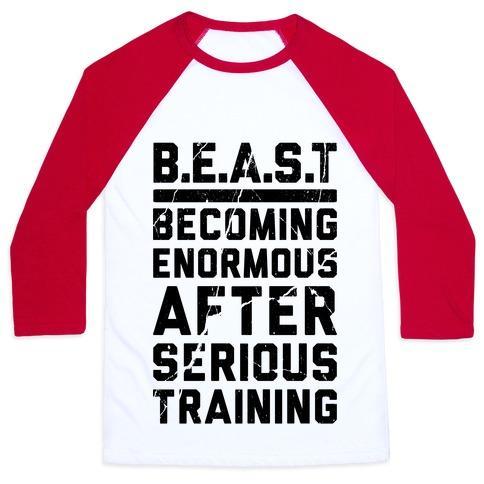 Virgin Teez  Baseball Tee Unisex Classic Baseball Tee / x-small / White/Red B.E.A.S.T UNISEX CLASSIC BASEBALL TEE