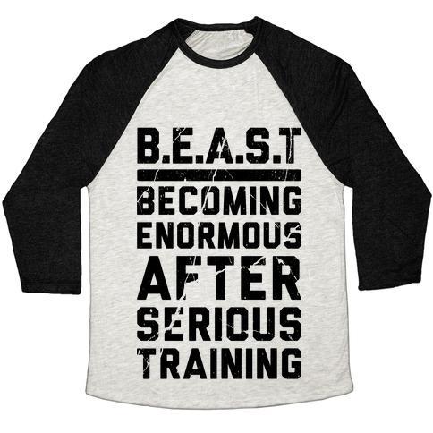 Virgin Teez  Baseball Tee Unisex Tri-Blend Baseball Tee / small / Oatmeal / Black B.E.A.S.T UNISEX TRI-BLEND BASEBALL TEE