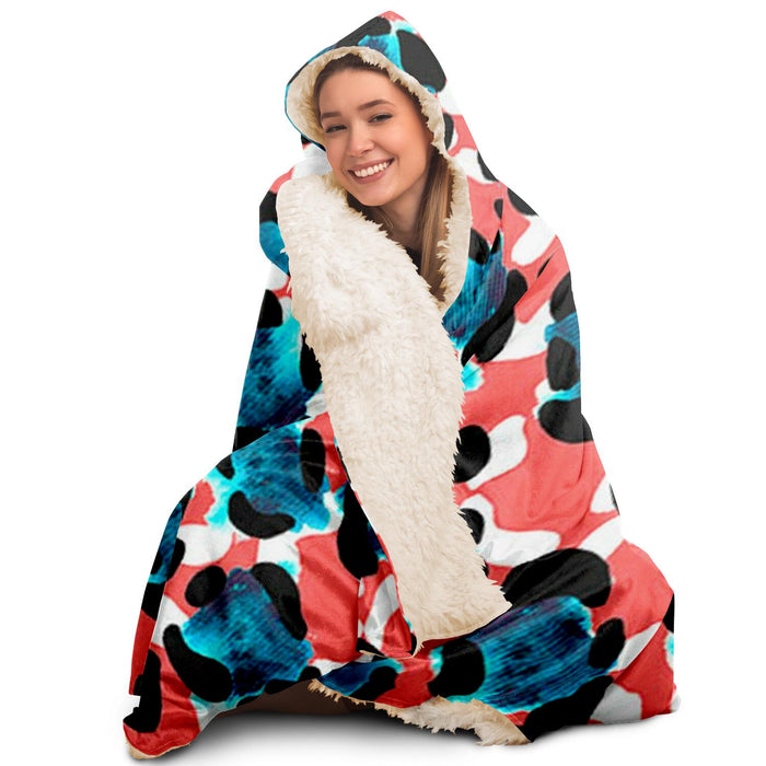 Abstract Pattren Hooded Blanket