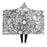 Floral BW Mandala Pattern Hooded Blanket