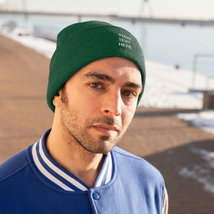 Personalized Knit Beanie, Custom Knit Beanie, With Your Own Text, Custom Knit Beanie