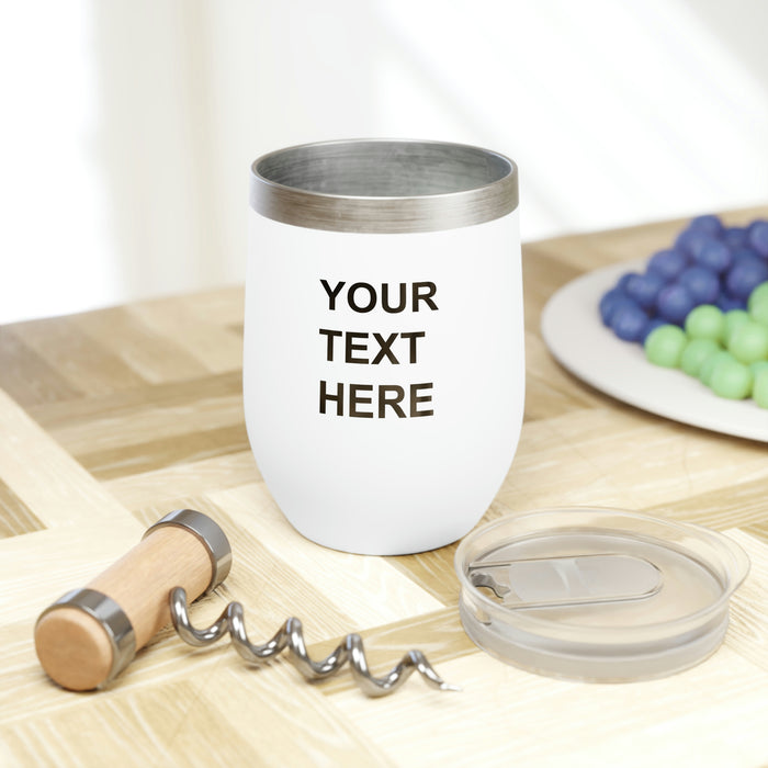 Custom Logo on a Wine Tumbler, Team Logo Here Wine Tumbler, Personalized Wine Tumbler, Text on a Wine Tumbler, Your Business Logo or Brand Logo Chill Wine Tumbler