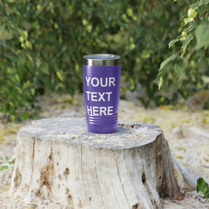 Custom Logo Tumbler, Team Logo Here Tumbler, Personalized Tumbler, Text on a Tumbler, Your Business Logo or Brand Logo Ringneck Tumbler, 20oz