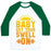 Virgin Teez  Baseball Tee Unisex Classic Baseball Tee / x-small / White/Dark Green BABY GET YOUR SWELL ON UNISEX CLASSIC BASEBALL TEE