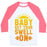 Virgin Teez  Baseball Tee Unisex Classic Baseball Tee / x-small / White/Neon Pink BABY GET YOUR SWELL ON UNISEX CLASSIC BASEBALL TEE