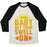 Virgin Teez  Baseball Tee Unisex Tri-Blend Baseball Tee / small / Oatmeal / Black BABY GET YOUR SWELL ON UNISEX TRI-BLEND BASEBALL TEE