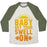 Virgin Teez  Baseball Tee Unisex Tri-Blend Baseball Tee / small / Oatmeal / Moss BABY GET YOUR SWELL ON UNISEX TRI-BLEND BASEBALL TEE