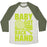 Virgin Teez  Baseball Tee Unisex Tri-Blend Baseball Tee / small / Oatmeal / Moss BABY GOT BACKHAND UNISEX TRI-BLEND BASEBALL TEE