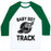 Virgin Teez  Baseball Tee Unisex Classic Baseball Tee / x-small / White/Dark Green BABY GOT TRACK (DARK TANK) UNISEX CLASSIC BASEBALL TEE