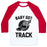 Virgin Teez  Baseball Tee Unisex Classic Baseball Tee / x-small / White/Red BABY GOT TRACK (DARK TANK) UNISEX CLASSIC BASEBALL TEE