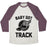 Virgin Teez  Baseball Tee Unisex Tri-Blend Baseball Tee / small / Oatmeal / Maroon BABY GOT TRACK (DARK TANK) UNISEX TRI-BLEND BASEBALL TEE