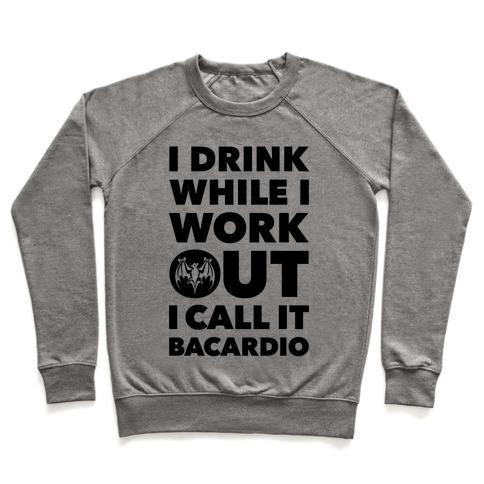 Virgin Teez  Pullover Crewneck Sweatshirt / x-small / Heathered Gray BACARDIO CREWNECK SWEATSHIRT