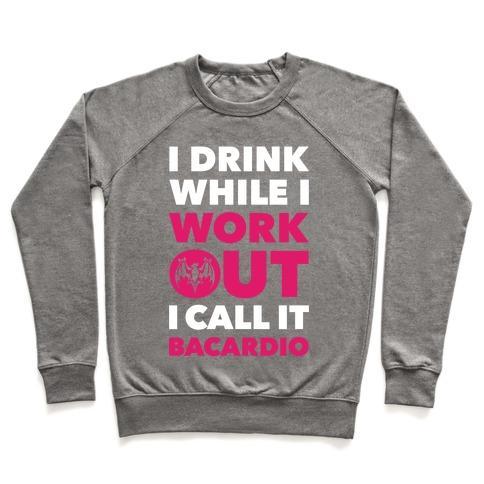 Virgin Teez  Pullover Crewneck Sweatshirt / x-small / Heathered Gray BACARDIO CREWNECK SWEATSHIRT