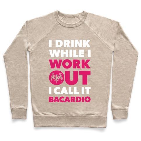 Virgin Teez  Pullover Crewneck Sweatshirt / x-small / Heathered Oatmeal BACARDIO CREWNECK SWEATSHIRT
