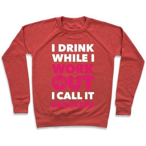 Virgin Teez  Pullover Crewneck Sweatshirt / x-small / Heathered Red BACARDIO CREWNECK SWEATSHIRT