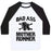 Virgin Teez  Baseball Tee Unisex Classic Baseball Tee / x-small / White/Black BAD ASS MOTHER RUNNER UNISEX CLASSIC BASEBALL TEE
