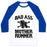 Virgin Teez  Baseball Tee Unisex Classic Baseball Tee / x-small / White/Blue BAD ASS MOTHER RUNNER UNISEX CLASSIC BASEBALL TEE