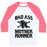 Virgin Teez  Baseball Tee Unisex Classic Baseball Tee / x-small / White/Neon Pink BAD ASS MOTHER RUNNER UNISEX CLASSIC BASEBALL TEE