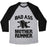 Virgin Teez  Baseball Tee Unisex Tri-Blend Baseball Tee / small / Athletic Gray / Black BAD ASS MOTHER RUNNER UNISEX TRI-BLEND BASEBALL TEE