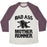Virgin Teez  Baseball Tee Unisex Tri-Blend Baseball Tee / small / Oatmeal / Maroon BAD ASS MOTHER RUNNER UNISEX TRI-BLEND BASEBALL TEE