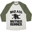 Virgin Teez  Baseball Tee Unisex Tri-Blend Baseball Tee / small / Oatmeal / Moss BAD ASS MOTHER RUNNER UNISEX TRI-BLEND BASEBALL TEE
