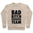 Virgin Teez  Pullover Crewneck Sweatshirt / x-small / Heathered Oatmeal BAD BITCH RUNNING TEAM CREWNECK SWEATSHIRT