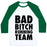 Virgin Teez  Baseball Tee Unisex Classic Baseball Tee / x-small / White/Dark Green BAD BITCH RUNNING TEAM UNISEX CLASSIC BASEBALL TEE