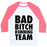 Virgin Teez  Baseball Tee Unisex Classic Baseball Tee / x-small / White/Neon Pink BAD BITCH RUNNING TEAM UNISEX CLASSIC BASEBALL TEE