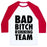Virgin Teez  Baseball Tee Unisex Classic Baseball Tee / x-small / White/Red BAD BITCH RUNNING TEAM UNISEX CLASSIC BASEBALL TEE