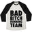 Virgin Teez  Baseball Tee Unisex Tri-Blend Baseball Tee / small / Oatmeal / Black BAD BITCH RUNNING TEAM UNISEX TRI-BLEND BASEBALL TEE