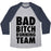 Virgin Teez  Baseball Tee Unisex Tri-Blend Baseball Tee / small / Athletic Gray / Navy BAD BITCH RUNNING TEAM UNISEX TRI-BLEND BASEBALL TEE