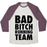 Virgin Teez  Baseball Tee Unisex Tri-Blend Baseball Tee / small / Oatmeal / Maroon BAD BITCH RUNNING TEAM UNISEX TRI-BLEND BASEBALL TEE