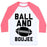 Virgin Teez  Baseball Tee Unisex Classic Baseball Tee / x-small / White/Neon Pink BALL AND BOUJEE FOOTBALL PARODY UNISEX CLASSIC BASEBALL TEE