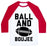 Virgin Teez  Baseball Tee Unisex Classic Baseball Tee / x-small / White/Red BALL AND BOUJEE FOOTBALL PARODY UNISEX CLASSIC BASEBALL TEE