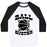 Virgin Teez  Baseball Tee Unisex Classic Baseball Tee / x-small / White/Black BALL BUSTER (BASKETBALL) UNISEX CLASSIC BASEBALL TEE