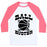 Virgin Teez  Baseball Tee Unisex Classic Baseball Tee / x-small / White/Neon Pink BALL BUSTER (BASKETBALL) UNISEX CLASSIC BASEBALL TEE